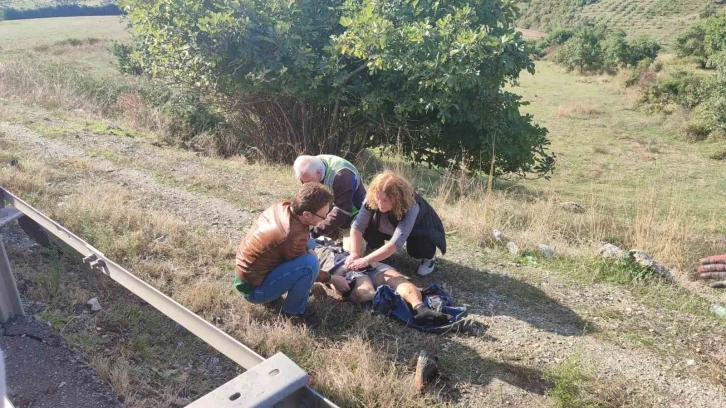 L&uuml;ks ara&ccedil; emniyet şeridindeki kamyonete &ccedil;arptı: 2 yaralı
