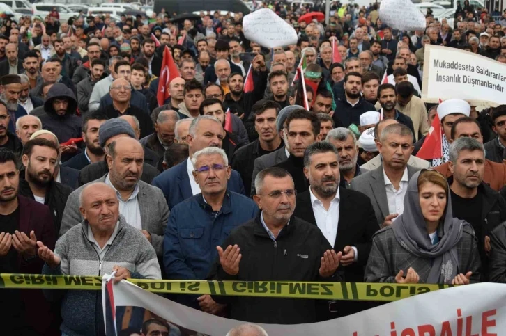 Malatya&rsquo;da Filistin&rsquo;e destek mitingi
