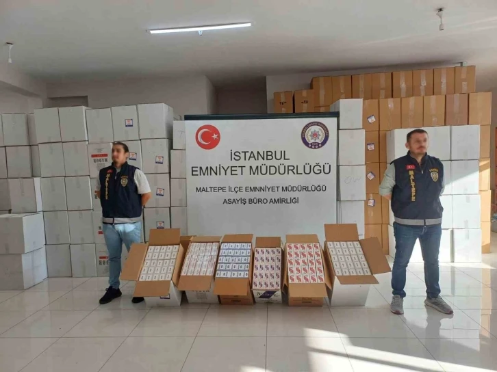 Maltepe&rsquo;de 26 bin 100 adet bandrols&uuml;z boş makaron ele ge&ccedil;irildi
