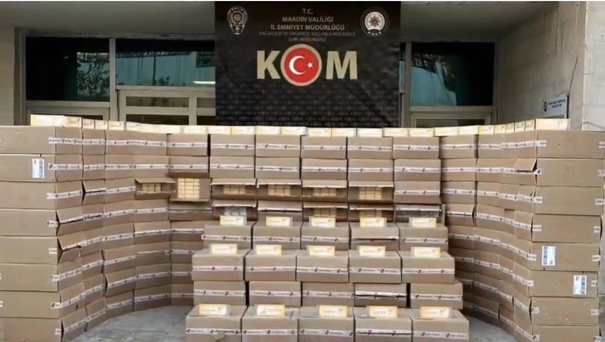 Mardin’de 78 bin paket kaçak sigara ele geçirildi
