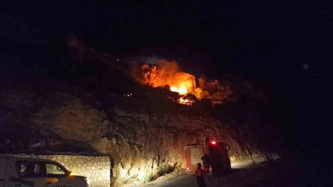 Mardin Kalesi eteklerinde çıkan yangın söndürüldü
