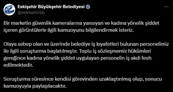 Markette 3 kişiyi darp eden belediye personeli görevinden uzaklaştırıldı
