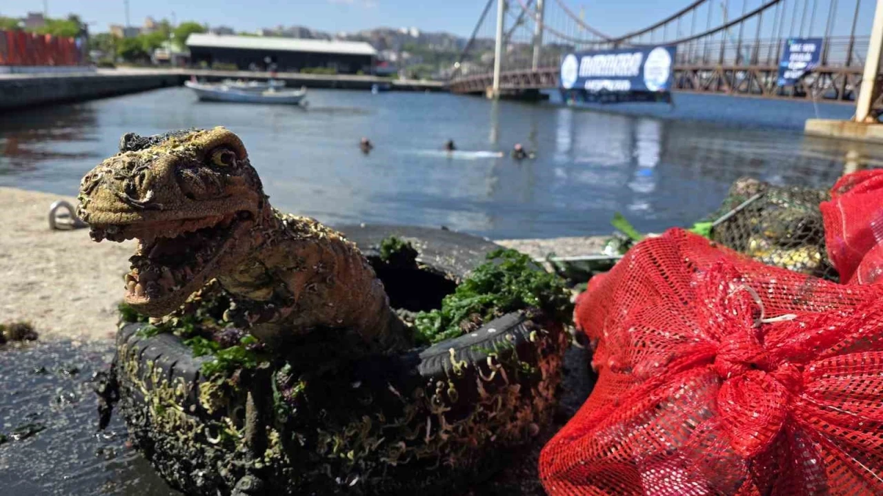 Marmara Denizi Günü’nde denizden maket dinozor çıktı