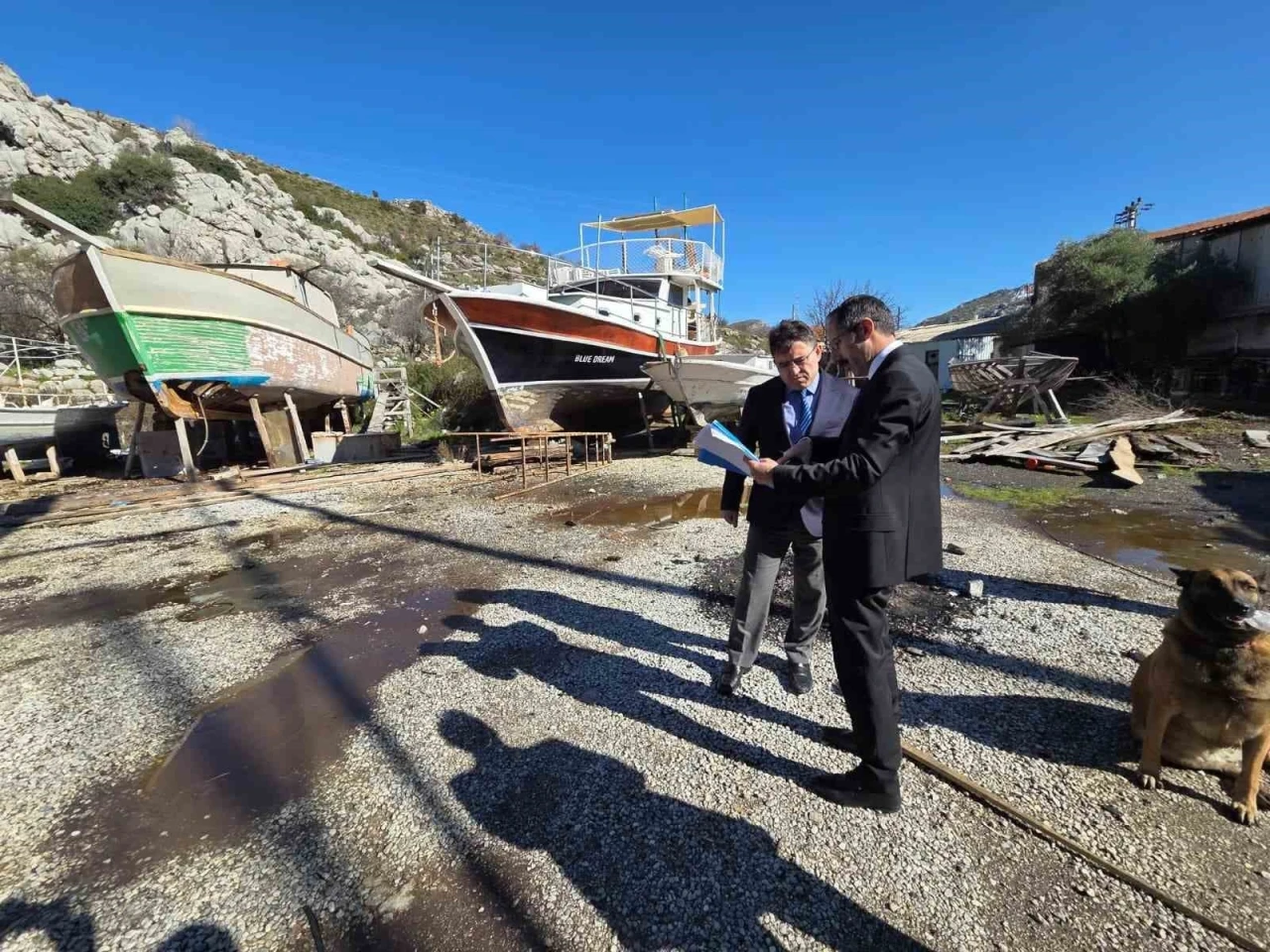 Marmaris Bozburun Tersane b&ouml;lgesinde yatırım alanlarına yerinde inceleme
