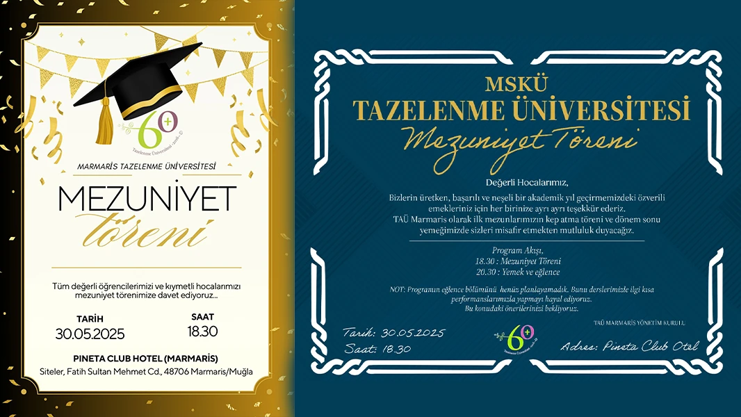 Marmaris Tazelenme Üniversitesi'nden İlk Mezunlar