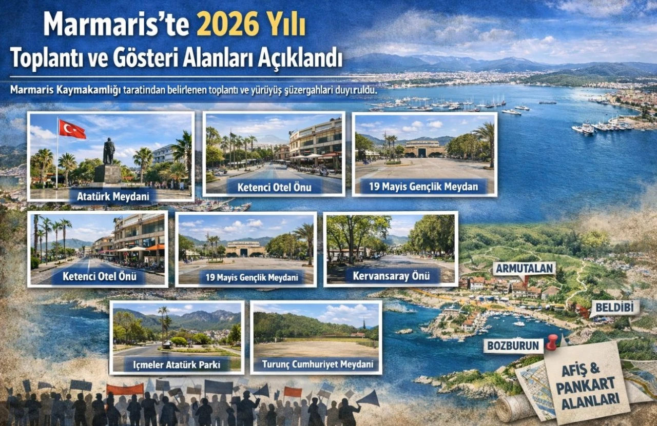 Marmaris&rsquo;te 2026 Yılı Toplantı ve G&ouml;steri Y&uuml;r&uuml;y&uuml;ş&uuml; Alanları A&ccedil;ıklandı
