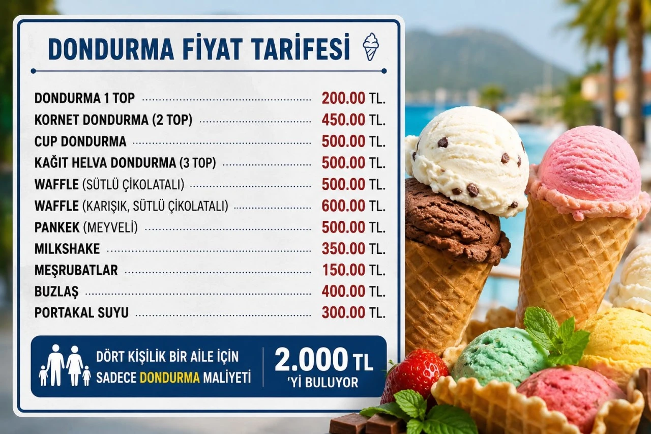 Marmaris&rsquo;te dondurma artık l&uuml;ks