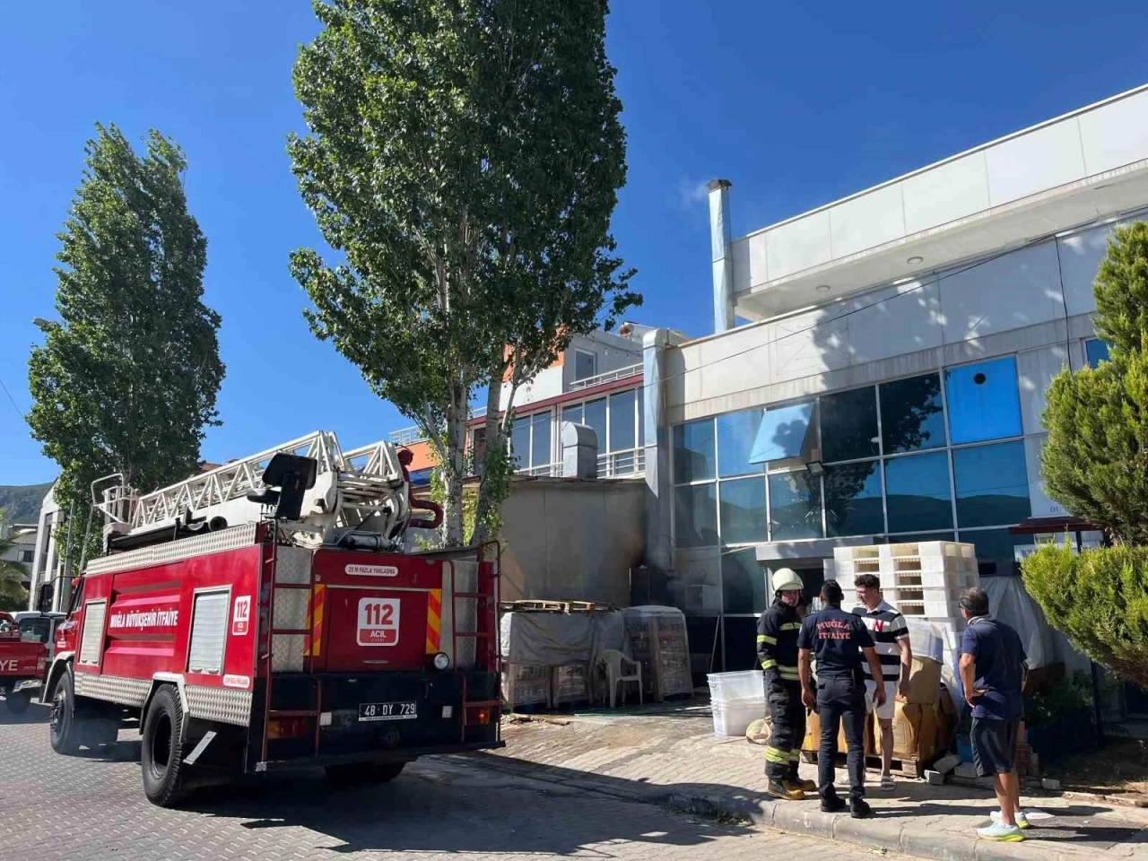 Menteşe’de baca yangını
