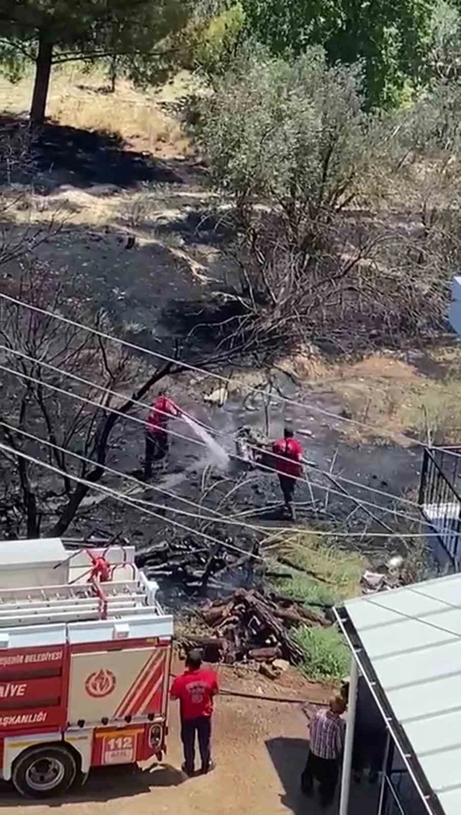 Mersin’de kayısı bahçesinde yangın
