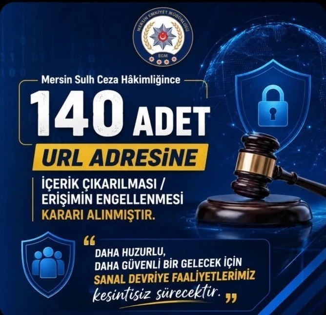 Mersin&rsquo;de m&uuml;stehcen i&ccedil;erik paylaşan 140 hesaba işlem yapıldı
