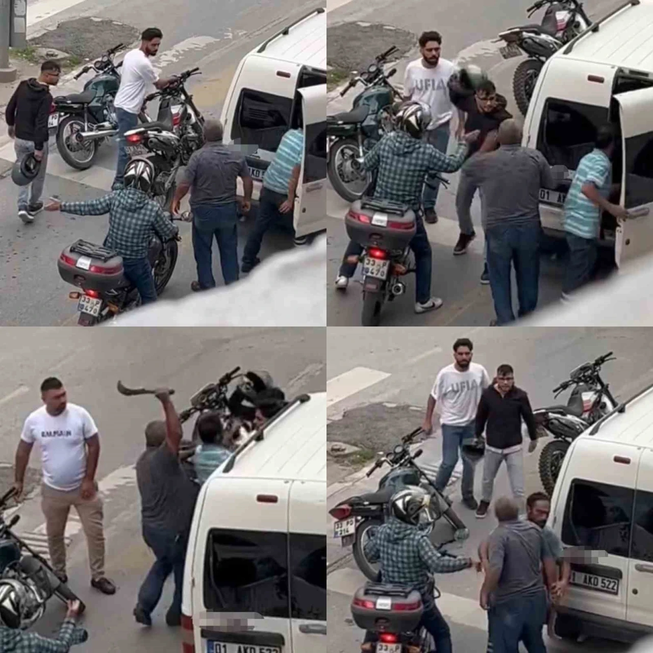 Mersin’de trafikte bıçaklı kavga: O anlar kamerada
