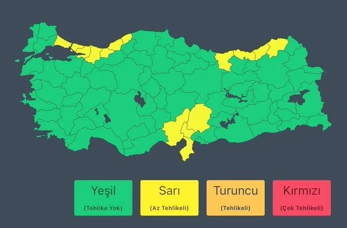Meteoroloji sarı kod ile uyardı
