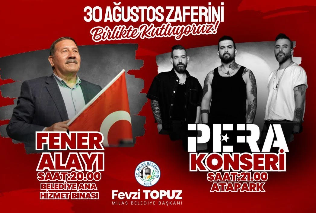 Milas, 30 Ağustos'u Fener Alayı ve Konserle Kutluyor