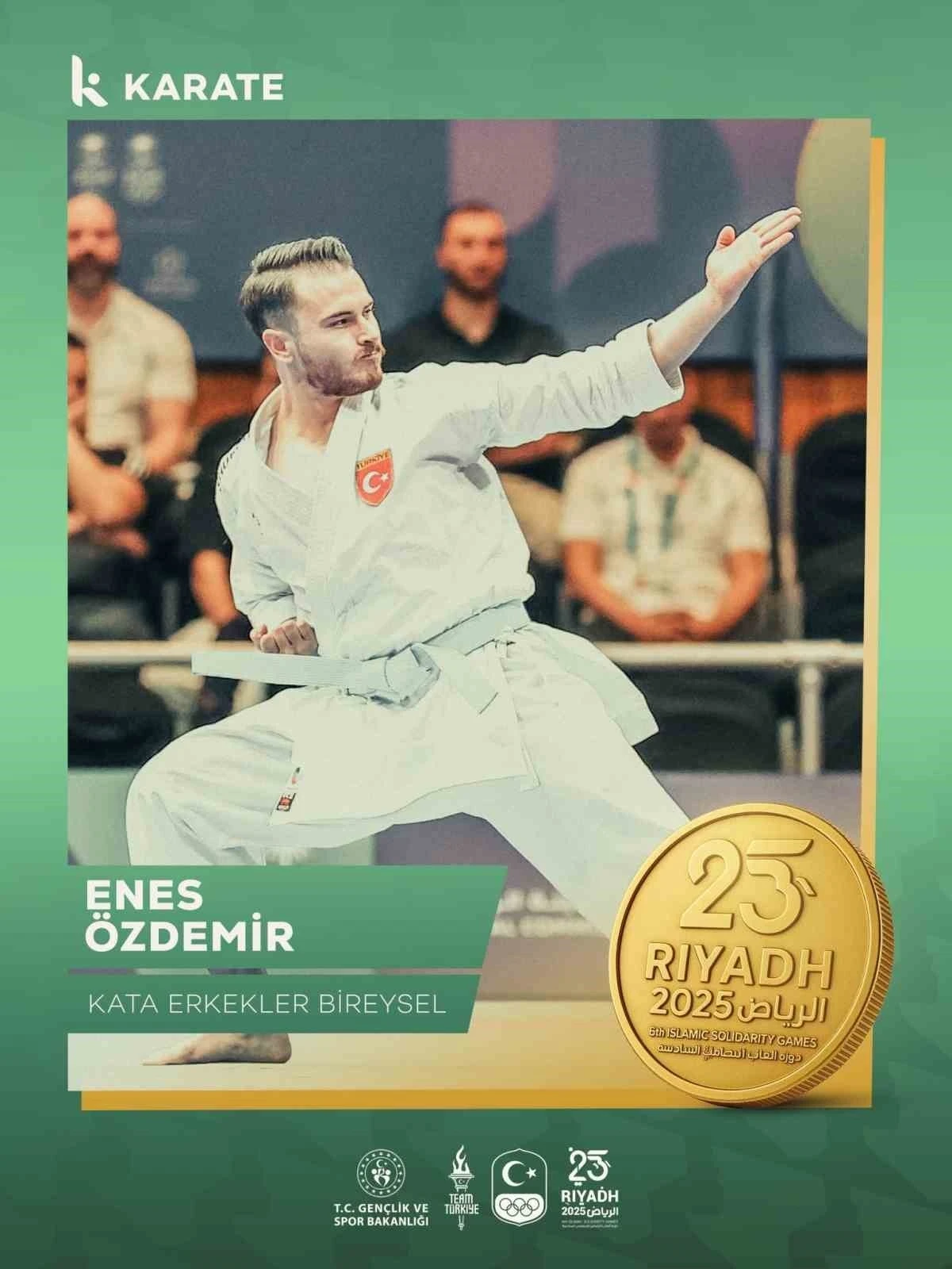 Milli karateci Enes Özdemir, altın madalya kazandı
