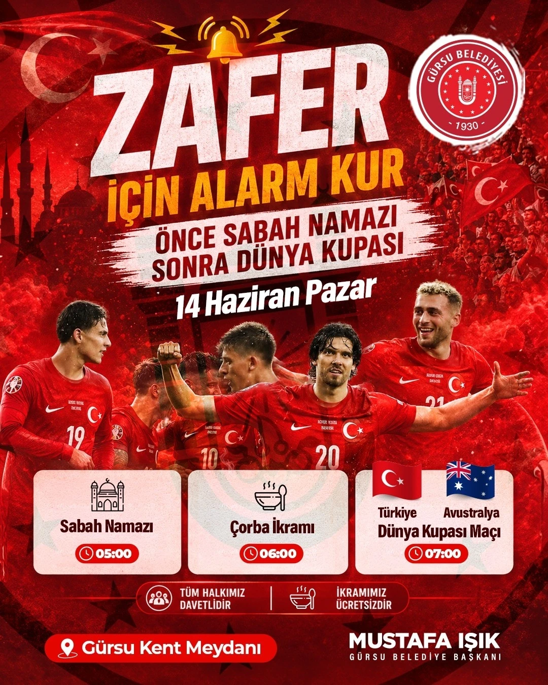 Milli ma&ccedil; heyecanı G&uuml;rsu&rsquo;da yaşanacak
