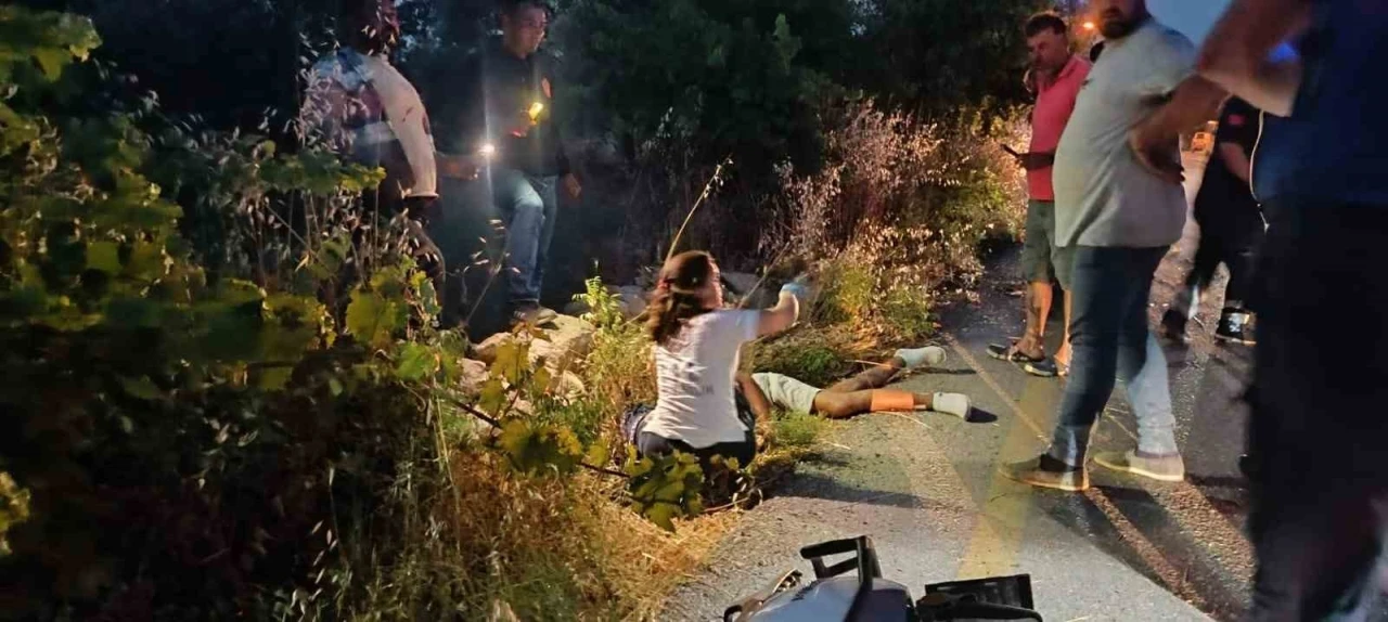 Motosiklet şarampole uçtu: 1 yaralı
