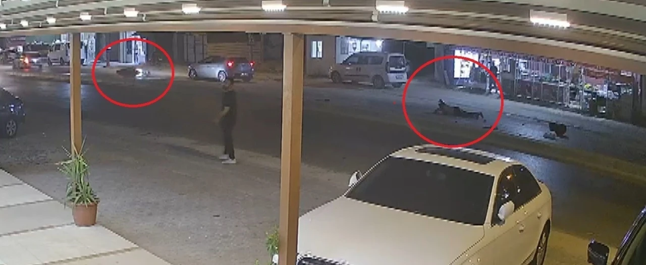 Motosikletlinin metrelerce uçtuğu anlar kamerada