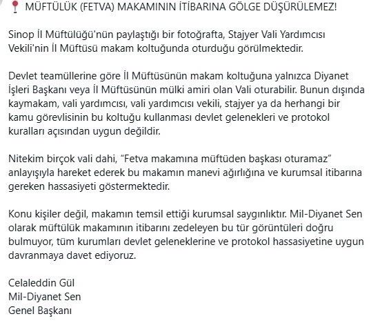 M&uuml;ft&uuml;l&uuml;k makamı tartışması: "Fetva makamına m&uuml;ft&uuml;den başkası oturamaz"
