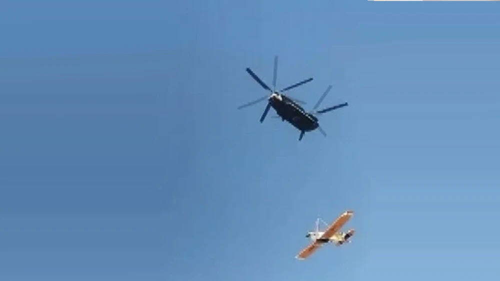 Kırıma Uğrayan Uçak Helikopterle Taşındı