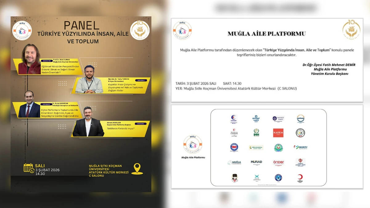 Muğla&rsquo;da &ldquo;T&uuml;rkiye Y&uuml;zyılında İnsan, Aile ve Toplum&rdquo; Paneli D&uuml;zenleniyor