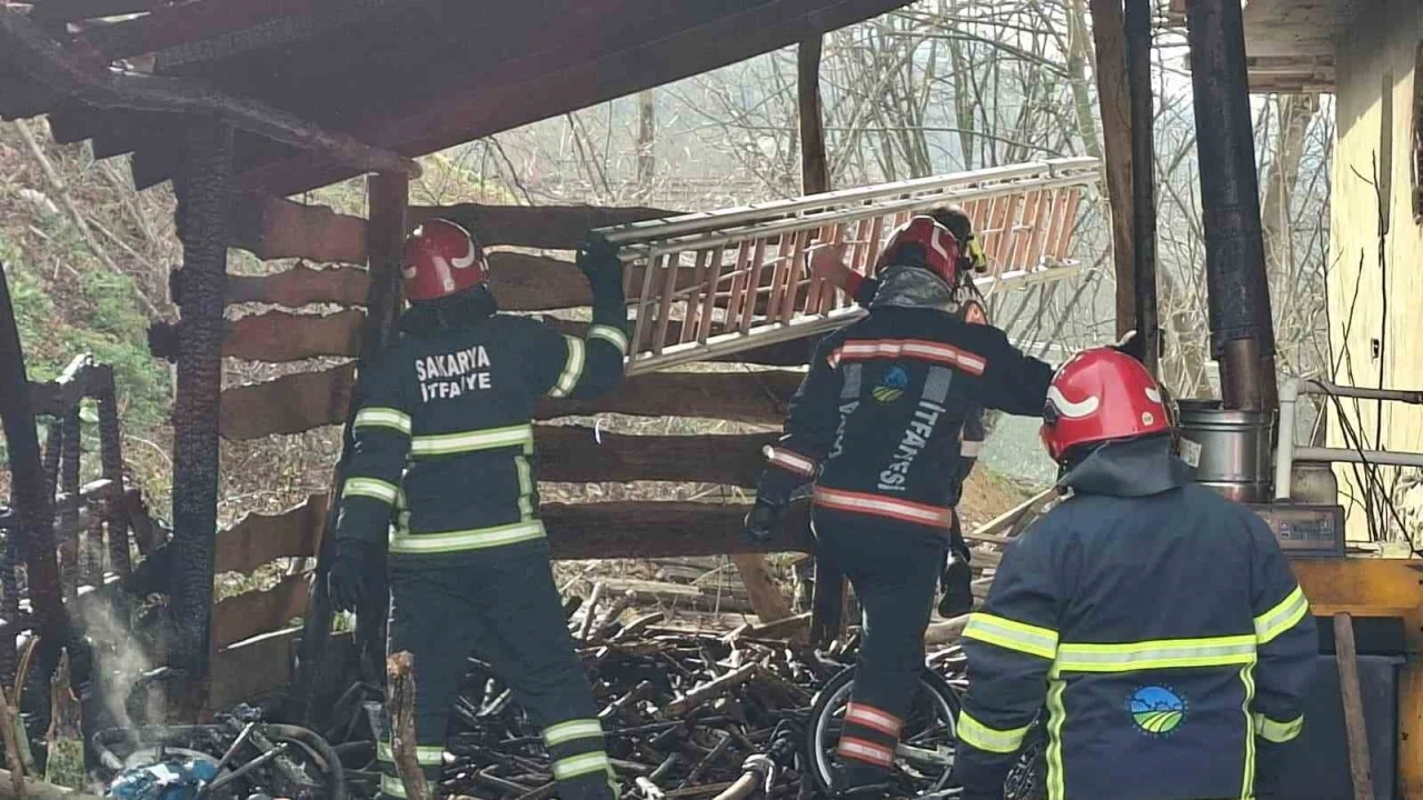 Muhtemel faciayı itfaiye &ouml;nledi: Odunluktaki yangın eve sı&ccedil;ramadan s&ouml;nd&uuml;r&uuml;ld&uuml;
