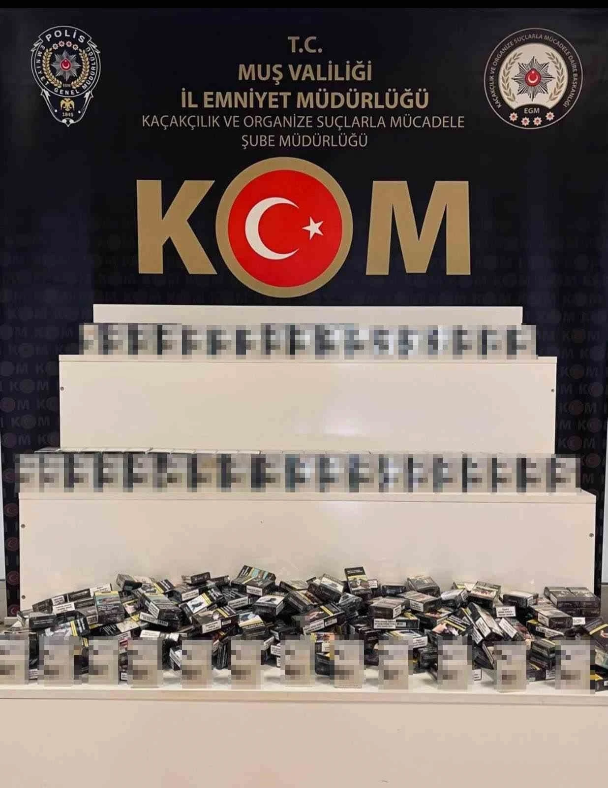 Muş&rsquo;ta 499 paket ka&ccedil;ak sigara ele ge&ccedil;irildi
