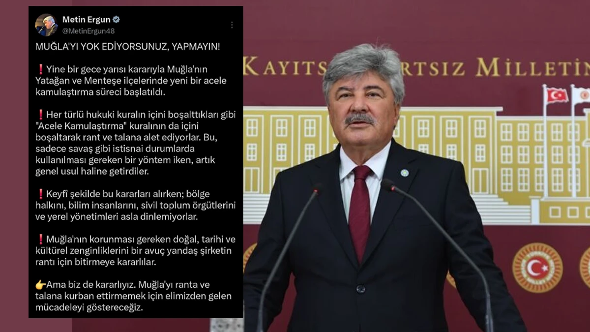 İYİ PARTİLİ ERGUN'DAN "ACELE KAMULAŞTIRMA"YA &nbsp;TEPKİ