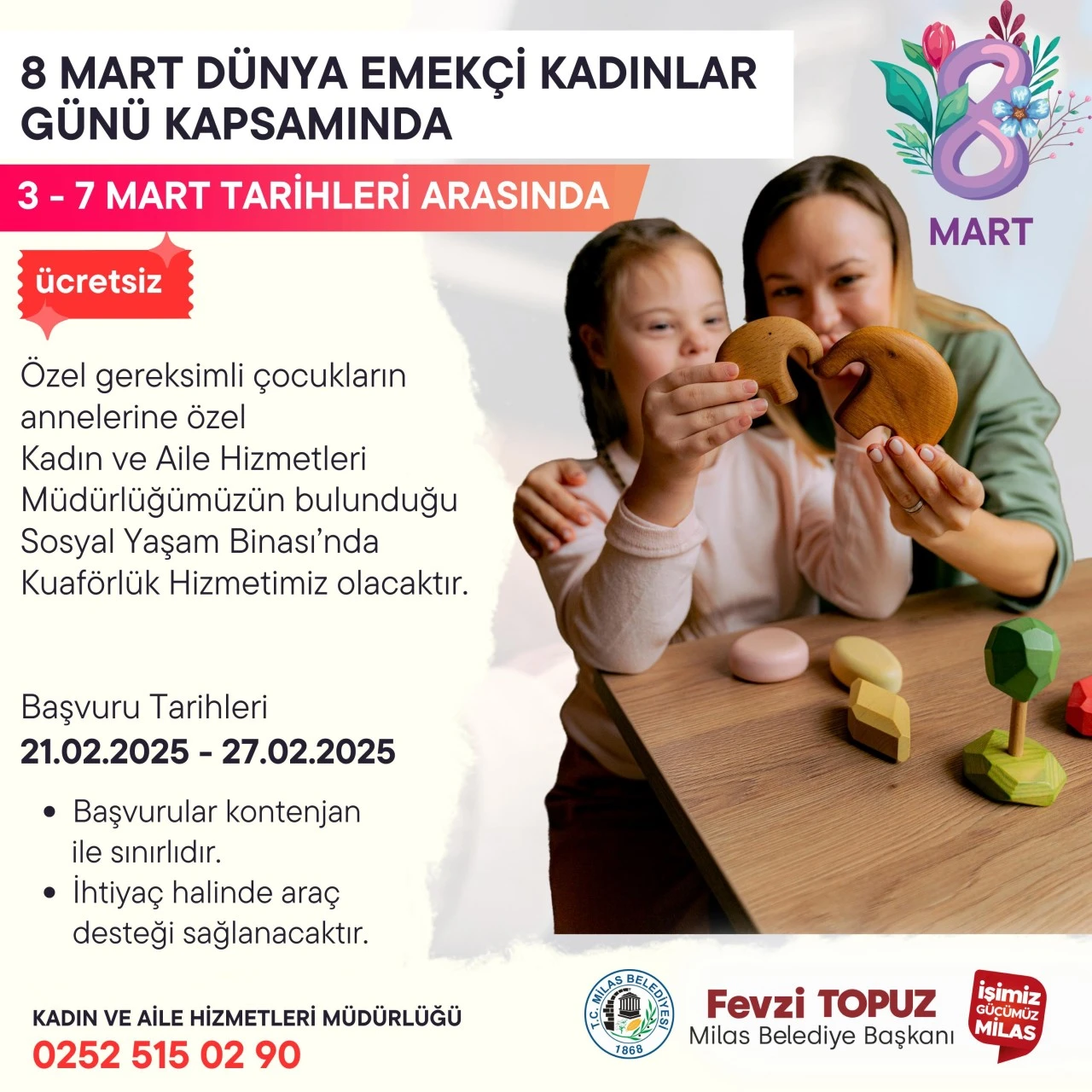 EMEKÇİ KADINLAR GÜNÜ’NE ÖZEL KUAFÖRLÜK HİZMETİ