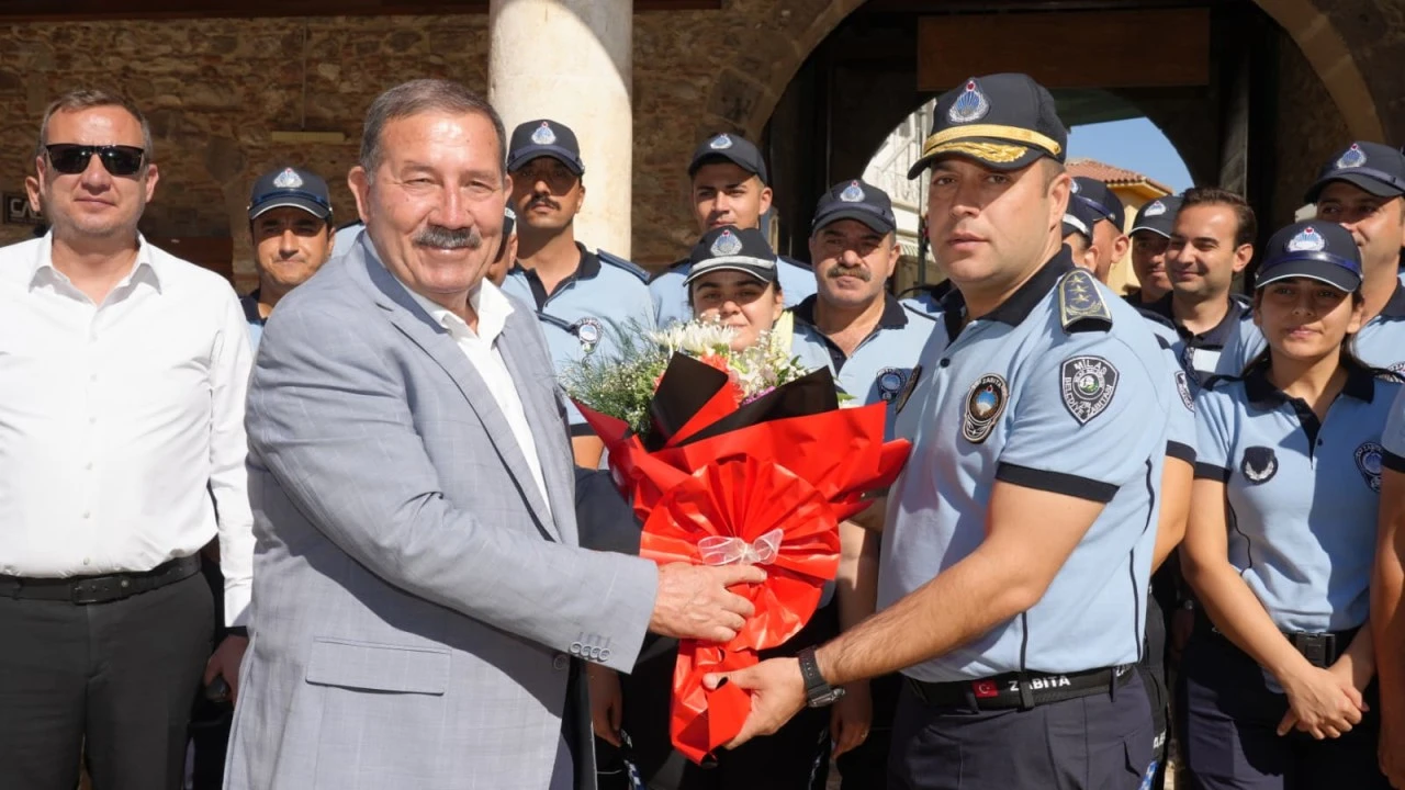 BAŞKAN TOPUZ ZABITA PERSONELİYLE BULUŞTU