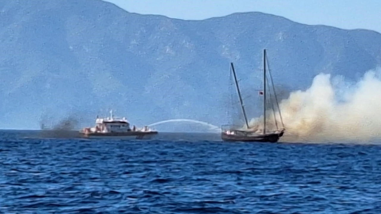   BODRUM'DA TEKNE ALEVLERE TESLİM OLDU