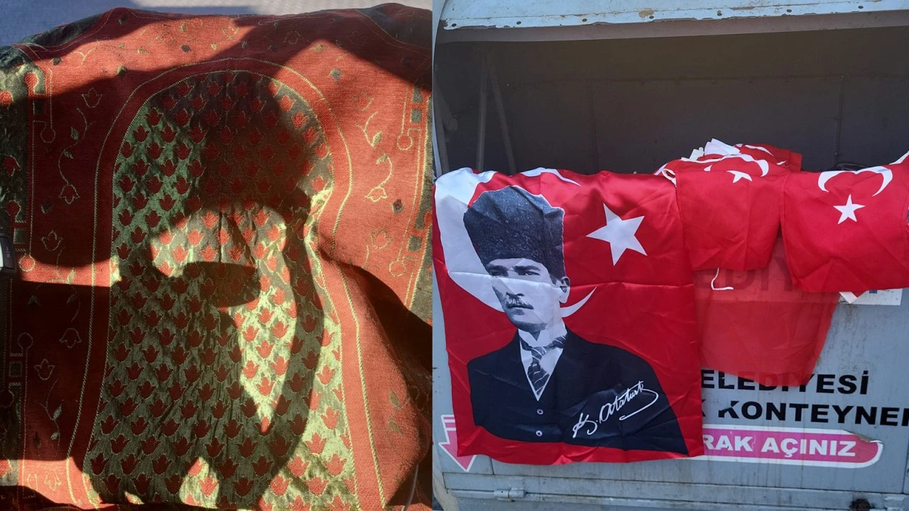MARMARİS’ YAKIŞMADI: BAYRAK VE SECCADE ÇÖPTE BULUNDU