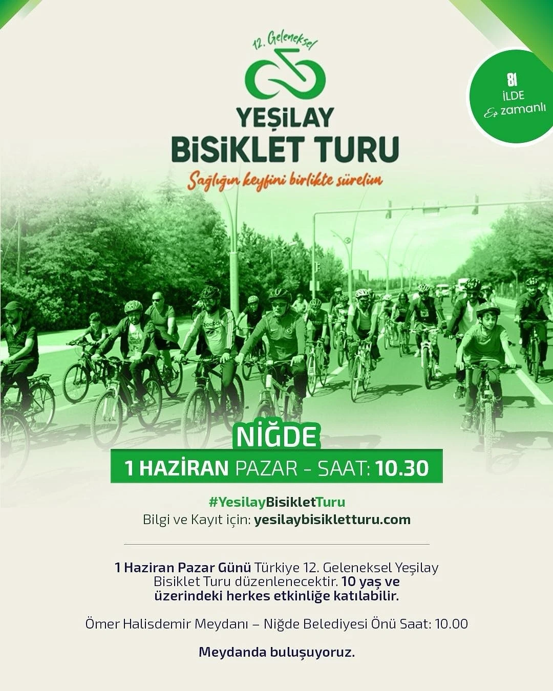 Niğde’de pedallar sağlık için dönecek
