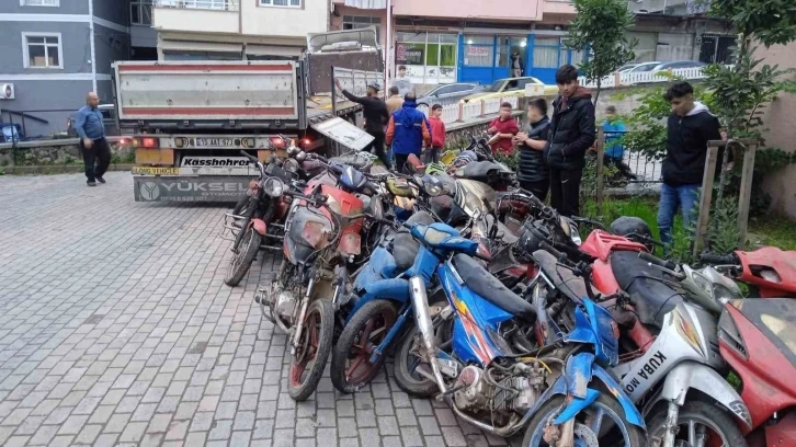 Ordu&rsquo;da 25 motosiklet geri d&ouml;n&uuml;ş&uuml;me g&ouml;nderildi
