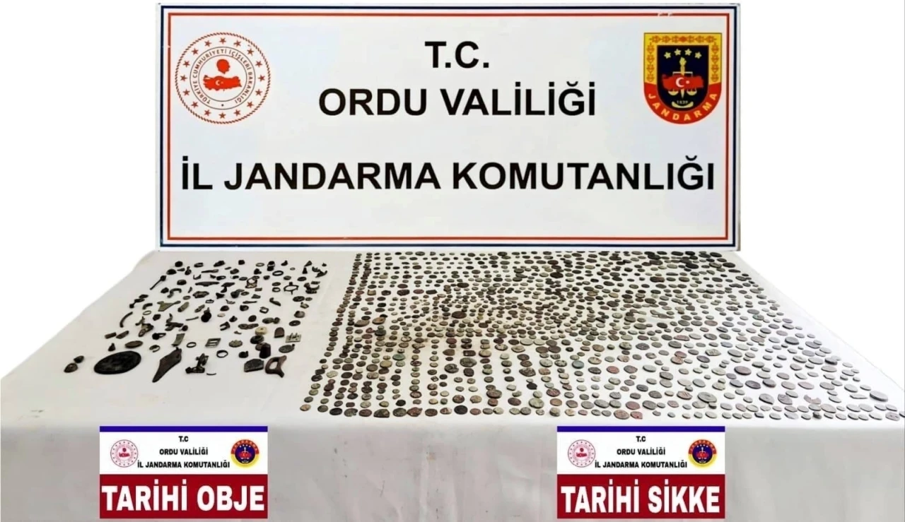 Ordu&rsquo;da &ccedil;ok sayıda sikke ve tarihi eser objeler ele ge&ccedil;irildi
