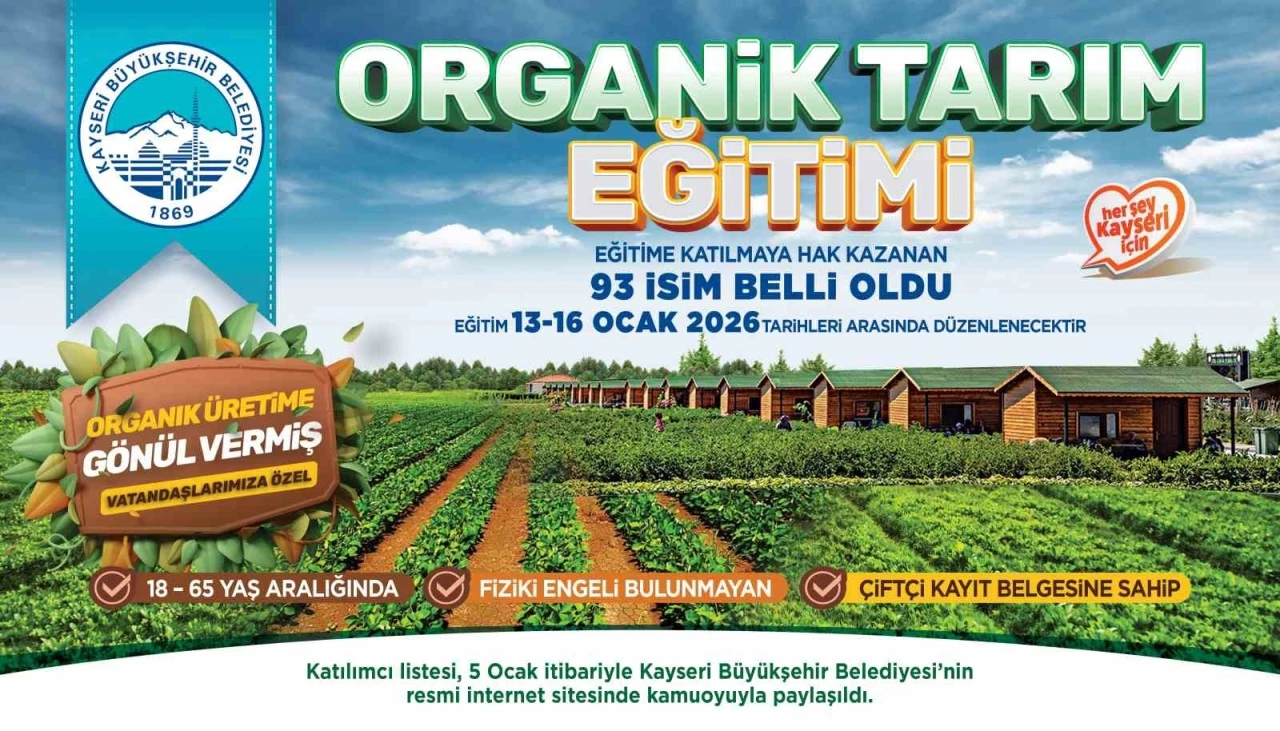 Organik Tarım Temel Eğitim Programı&rsquo;na katılmaya hak kazananlar a&ccedil;ıklandı
