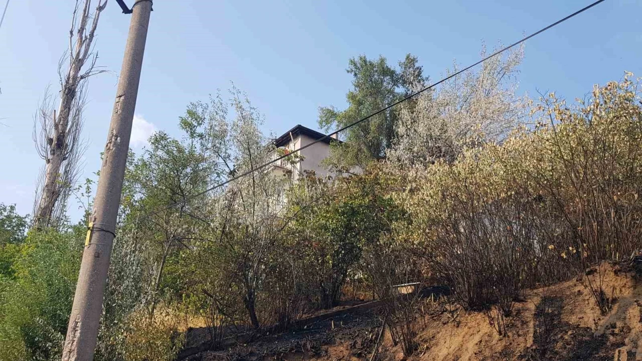 Otluk alanda çıkan yangın evlere sıçramadan söndürüldü
