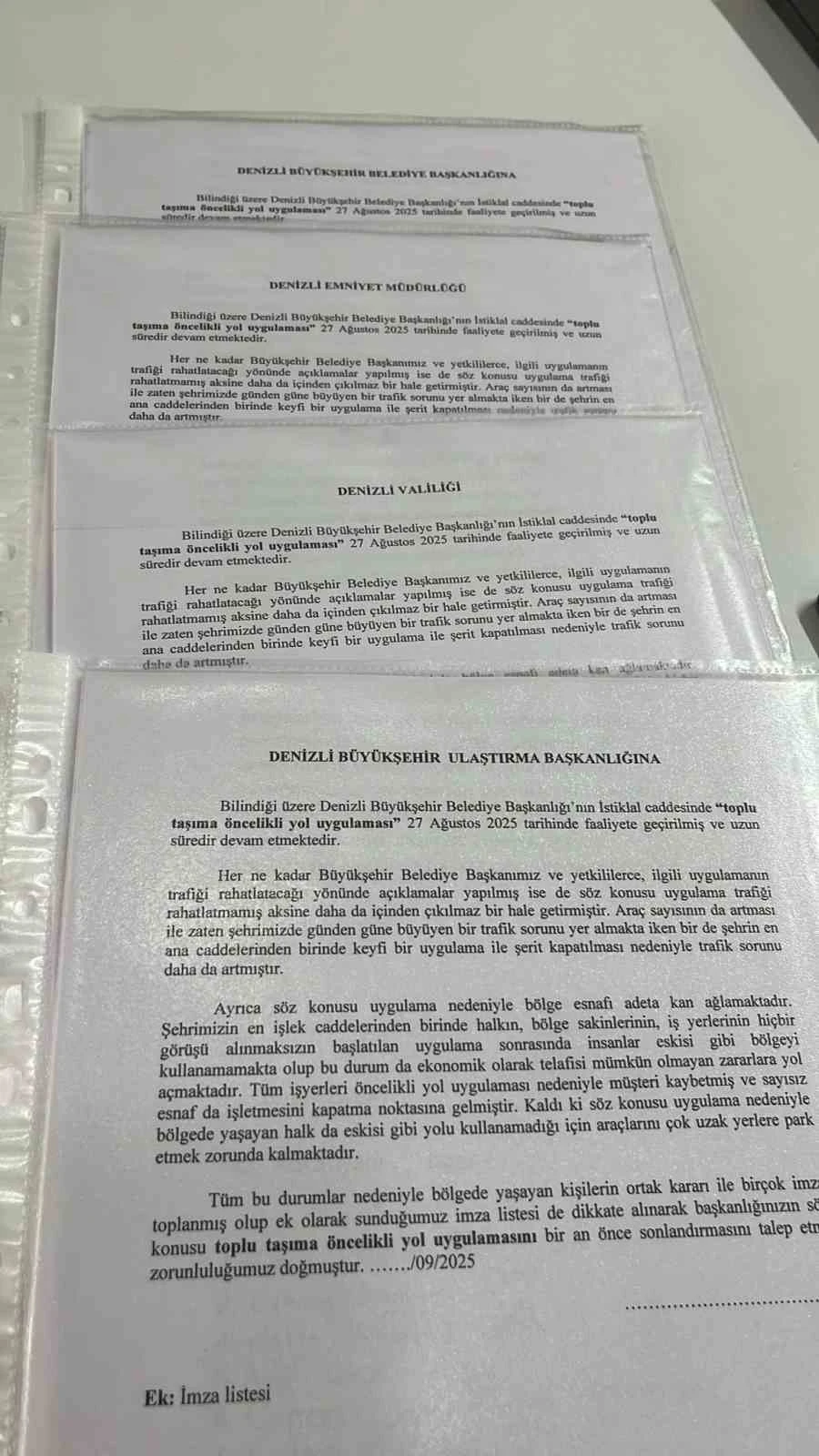Otobüs Yolu projesine karşı harekete geçen esnaf ve vatandaşlar 500 imza topladı
