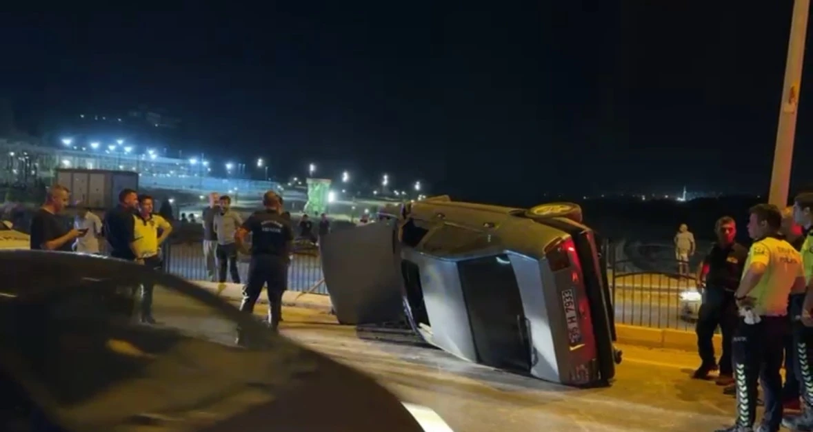 Otomobil kontrolden çıkarak takla attı: 1 yaralı
