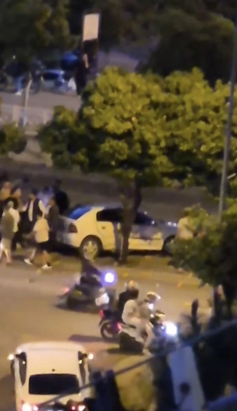 Otomobil, sulama kanalı korkuluğuna &ccedil;arpıp asılı kaldı
