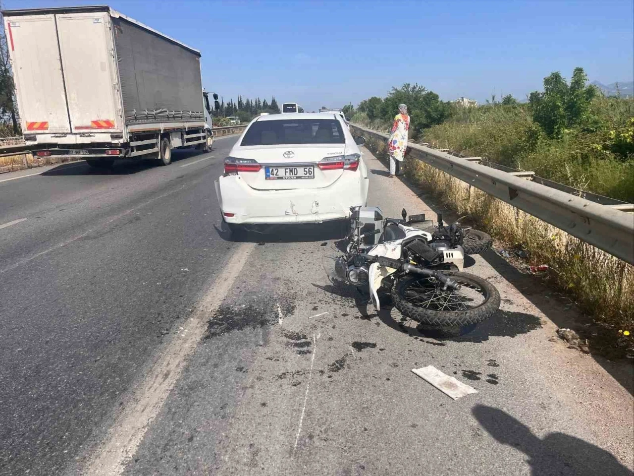 Otomobille çarpışan motosikletin sürücüsü hayatını kaybetti
