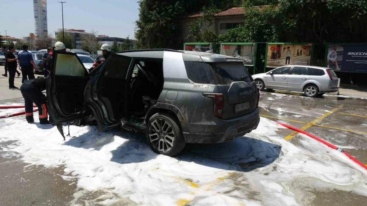 Park halindeki ara&ccedil; yangında kullanılmaz hale geldi
