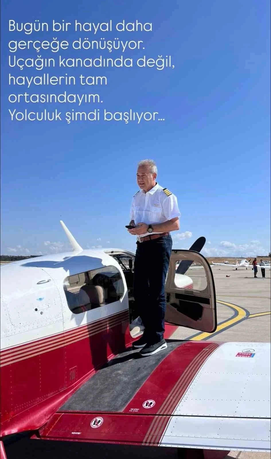 Pilotun son paylaşımı, &quot;Uçağın kanadında değil, hayallerin tam ortasındayım&quot; oldu
