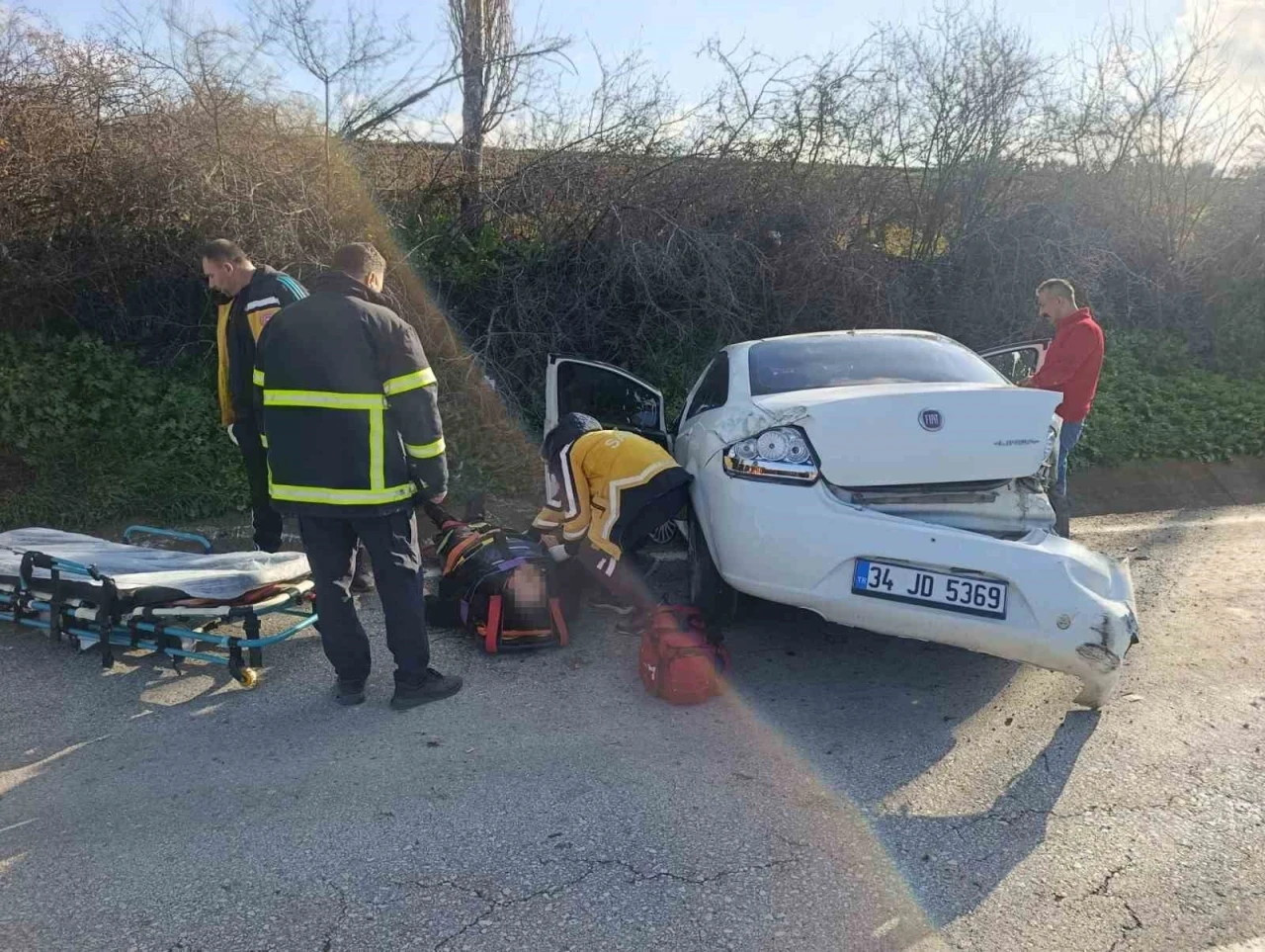 Pınarhisar&rsquo;da trafik kazası: 2 yaralı
