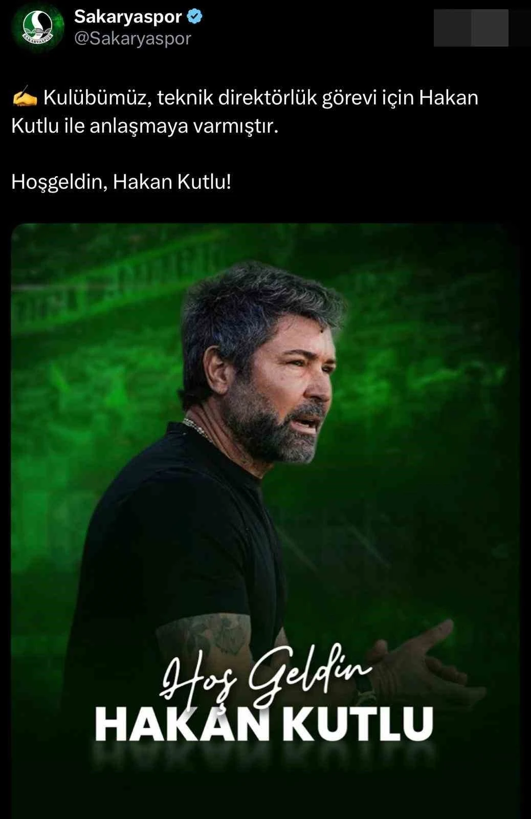 Sakaryaspor yeni teknik direkt&ouml;r&uuml; Hakan Kutlu&rsquo;yu yapay zeka videosuyla a&ccedil;ıkladı

