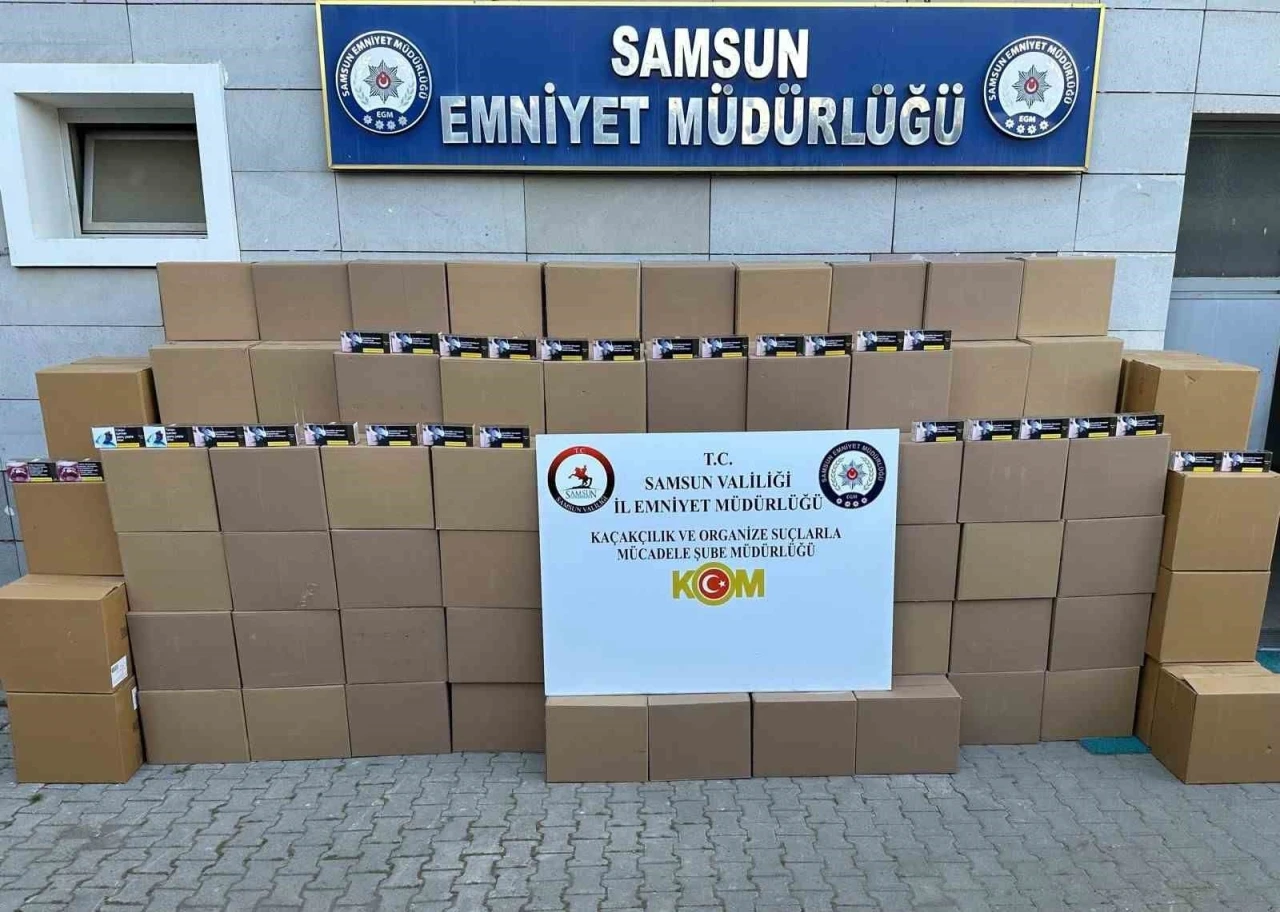 Samsun’da 2 milyon 260 bin adet kaçak makaron ele geçirildi
