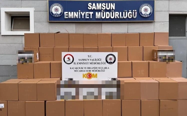 Samsun’da 2 milyon 862 bin adet kaçak makaron ele geçirildi

