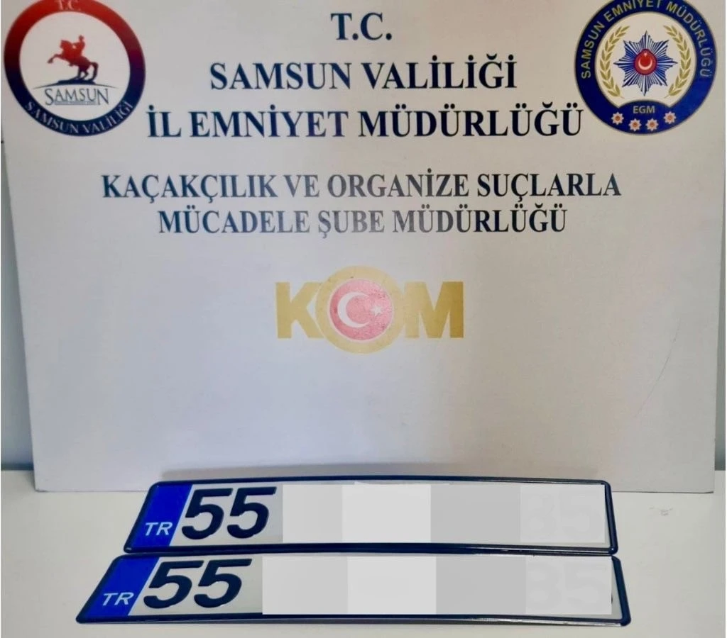 Samsun’da aracına sahte plaka takan şahıs yakalandı