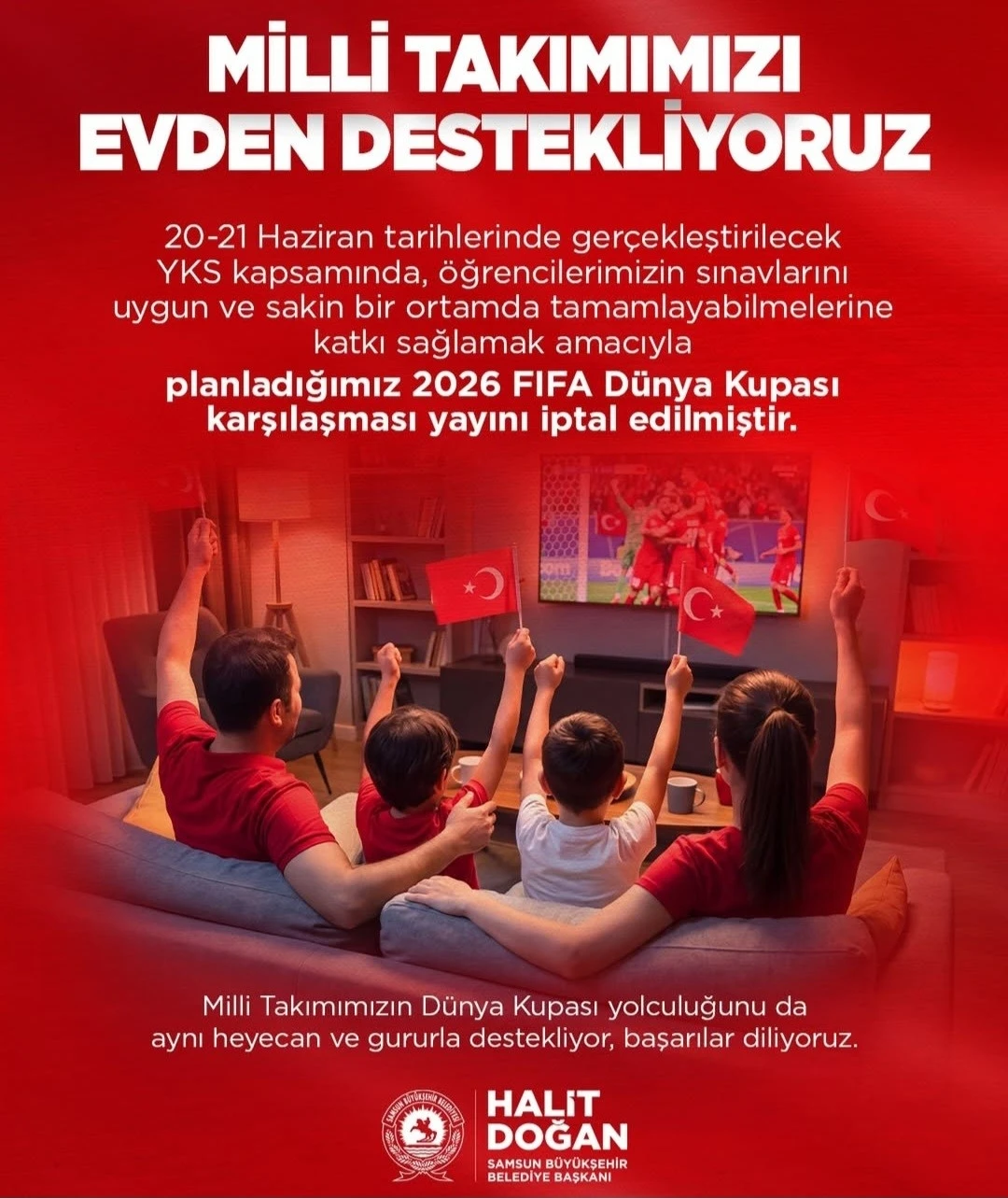 Samsun&rsquo;da milli ma&ccedil; g&ouml;sterimine YKS arası
