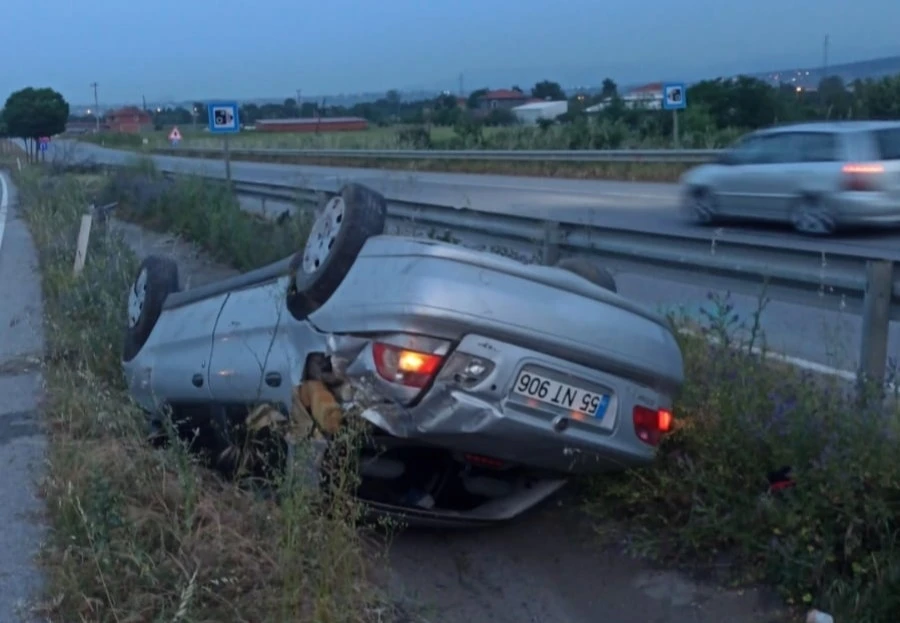 Samsun’da otomobil takla attı: 1 yaralı

