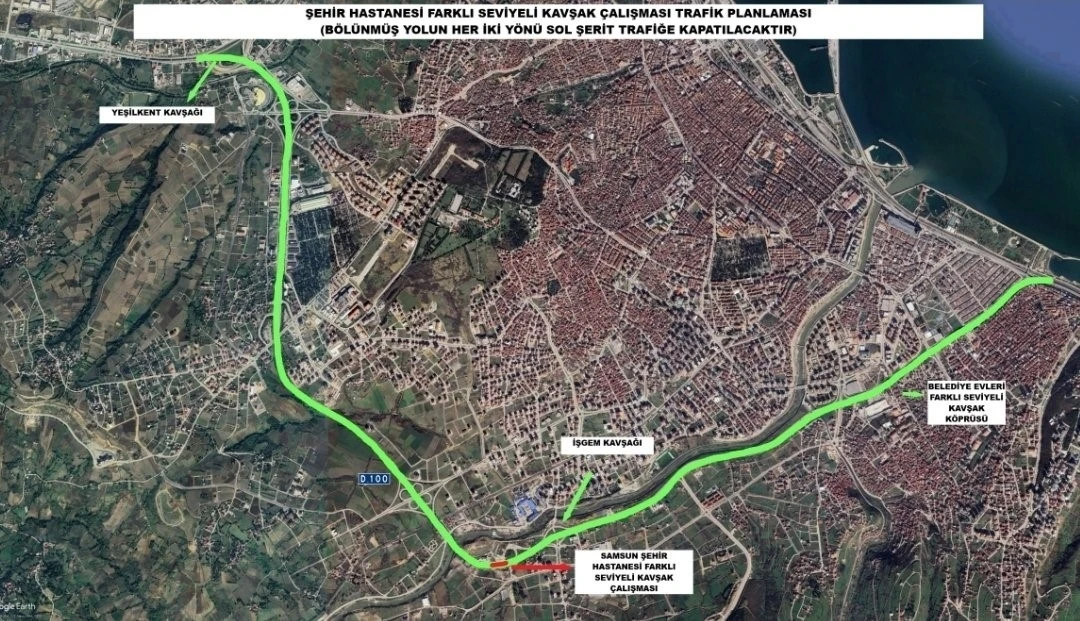 Samsun Şehir Hastanesi kavşak &ccedil;alışması başlıyor
